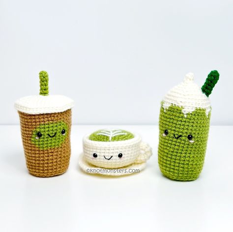 Matcha Latte Iced Crochet Pattern PATTERN ONLY PDF Download Amigurumi Beginner Easy Simple Basic How to Food Breakfast Coffee Green Tea - Etsy Matcha Crochet, Coffee Amigurumi, Breakfast Crochet, Coffee Crochet, Crochet Coffee, Amigurumi Food, Breakfast Cafe, Iced Matcha Latte, Crochet Food