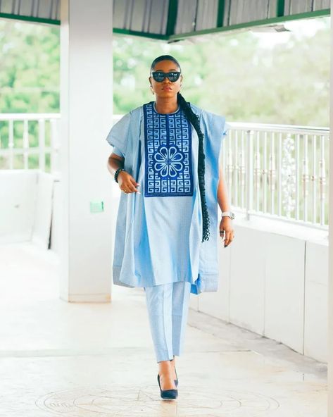 Woman Agbada Style, Agbada Style For Ladies, Ladies Senator Styles Latest, Agbada Designs For Ladies, Latest Female Senator Styles, Ladies Senator Styles, Senator For Ladies, Ladies Agbada Style, Latest African Wear For Ladies