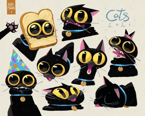 Blad Moran, Emotion List, Character Template, Cat Hacks, Cat Character, Illustration Character, Drawing Inspo, Motion Graphic, Cats Illustration