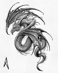 Dragons Tattoos, Alas Tattoo, Dragon Tattoo Ideas, Medieval Tattoo, Dragon Tattoo Art, Surreal Tattoo, Medieval Dragon, Evil Tattoos, Flash Tattoo Designs