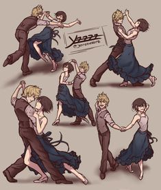 Drawing Dancing Couple, Dance Drawing Reference, Dancing Reference Drawing Couple, Dancing Art Reference, Roxas X Xion, Dancing Poses Drawing Couple, Couple Dancing Art, Kingdom Hearts Xion, Dancing Couple Drawing