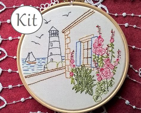 Etsy Embroidery, Modern Embroidery Kit, Beginner Embroidery Kit, Digital Embroidery Patterns, Christmas Embroidery Patterns, Diy Embroidery Kit, Hand Embroidery Kit, Learn Embroidery, Silk Ribbon Embroidery