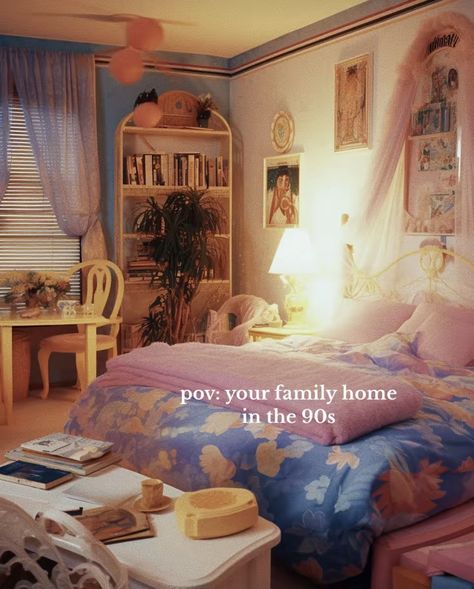 Chill Rooms, Bedroom 80s, 90s Interior, 90s Bedroom, 90s Home, 80s Interior, House Shifting, Retro Interior, Dreamy Room