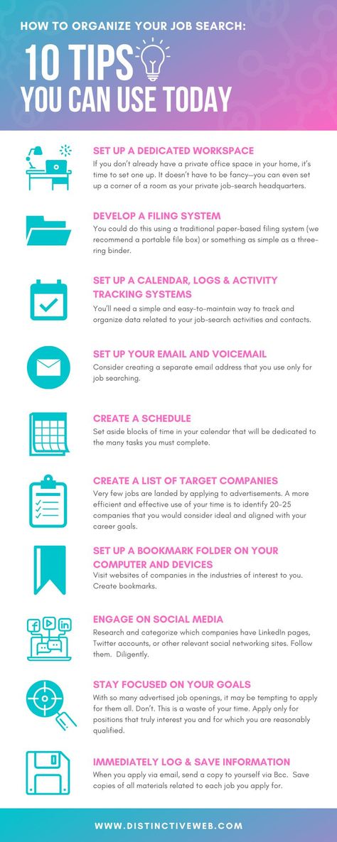 Conducting a #jobsearch can be highly stressful and disorganization can make it even more so. There are so many moving parts to worry about. Organize for a job search and #findajob much faster with these practical tips to prevent disorganization from spiraling out of control during your job search. #jobsearchtips #careergoals #jobhunting Job Organization Tips, Job Search Organization, Job Search Routine, Job Searching Tips, Employment Tips And Strategies, Job Search Quotes, Money Journal, Job Search Motivation, Job Interview Answers