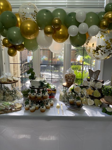 Dessert Table Balloon Arch, Tabletop Arch Decor, Balloon Arch Over Food Table, Balloon Arch Over Table, Balloon Table Arch, Table Balloon Arch, Cake Table Decorations Birthday, Table Arch, Food Table Decorations