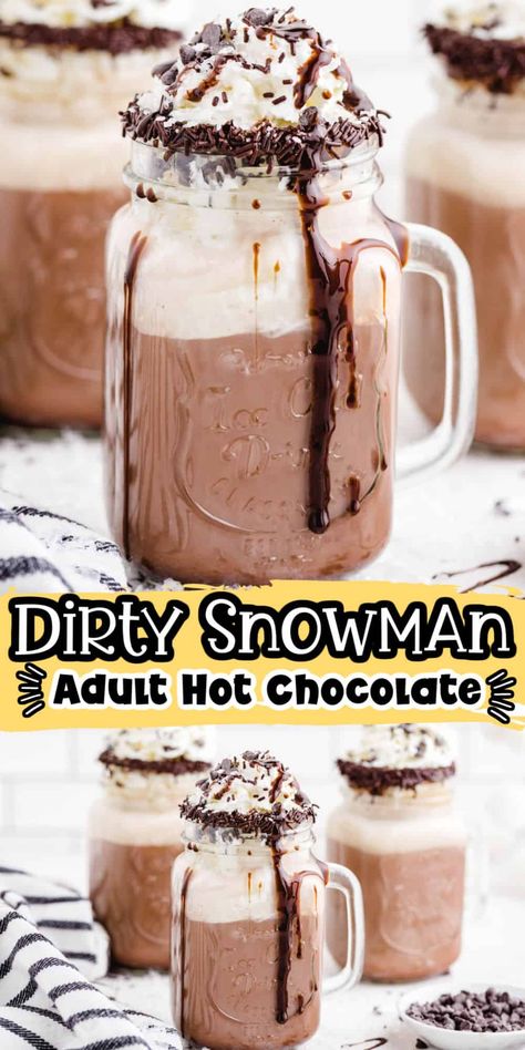 Adult Hot Chocolate, Chocolate Cocktail Recipes, Chocolate Drink Recipes, Hot Chocolate Cocktail, Boozy Hot Chocolate, Chocolate Vodka, Spiked Hot Chocolate, Hot Chocolate Drink, Hot Cocktails