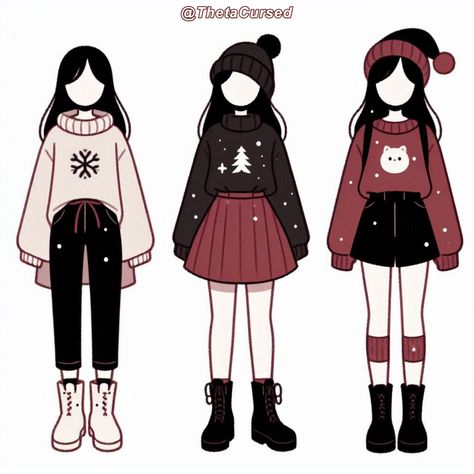 Winter Clothes Drawing Reference, Winter Outfit Drawing, Winter Clothes Drawing, Cute Pictures To Draw, Kawaii Outfit Ideas, Fashion Drawing Sketches, Clothing Sketches, Dress Design Drawing, Clothing Design Sketches