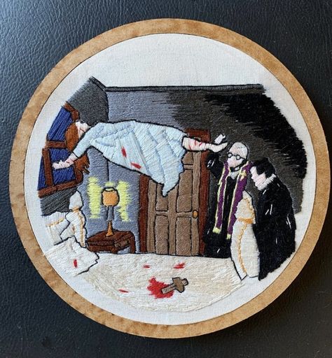 #embroidery #bordado #borderie #handmade #theexorcist #horrormovie #art Horror Embroidery, Creepy Crafts, Best Horror Movies, Best Horrors, The Exorcist, Sketchbook Ideas, Embroidery Ideas, Punch Needle, Horror Movie