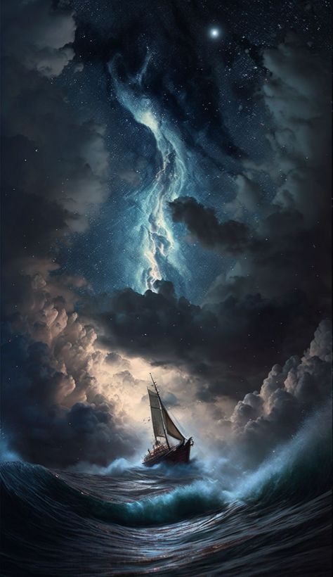 Huge Ocean Waves, Giant Waves Scary Ocean, Ocean Storm Tattoo, Huge Waves Scary Ocean, Stormy Ocean Painting, Moses Art, Sky Sailing, Scary Ocean, James Gurney