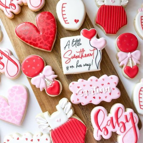 Febuary Baby Shower Girl, Valentines Baby Shower Food Ideas, Sweetheart Baby Shower Cookies, Valentine's Baby Shower Theme, Valentines Baby Shower Ideas Girl, Our Little Sweetheart Is On The Way, A Little Sweetheart Is On The Way Cake, Girl Baby Shower Ideas Themes February, Valentine’s Baby Shower Ideas