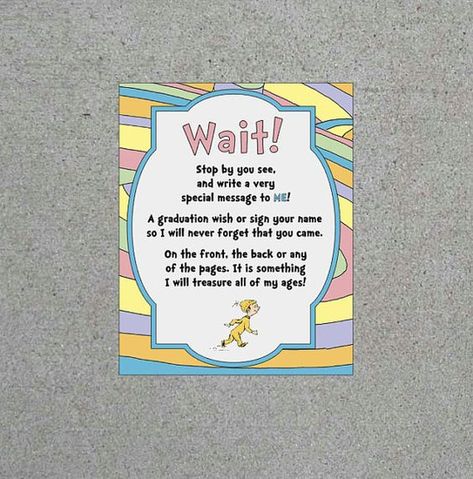 Dr. Seuss Oh The Places You'll Go Graduation by WendysPaperShoppe Dr Seuss Graduation Party, Baby Book Quotes, The Places Youll Go, Baby Shower Greetings, Graduation Party High, Dr Seuss Birthday Party, Senior Graduation Party, Dr Seuss Baby Shower, Dr Seuss Party