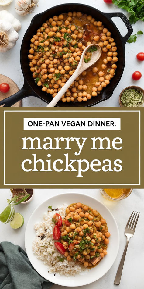 One-pan Marry Me Chickpeas showcased on a rustic table, a wholesome and comforting fall recipe. Vegan Picky Eaters, Easy Vegan Family Dinners, Fast Easy Vegan Dinner, Gluten Free Heart Healthy Recipes, Vegan Whole 30 Recipes, Whole Food Plantbased Recipes, Healthy Veggie Recipes, Low Carb Vegan Recipes, Veggie Dinner Recipes