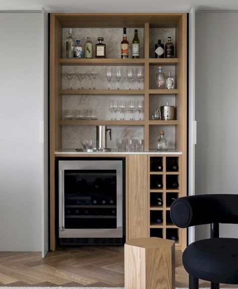 Column Fridge, Fisher And Paykel, Wine Fridges, Home Bar Ideas, Home Bar Rooms, Fisher Paykel, Bar Storage, Home Bar Designs, Kitchen Solutions