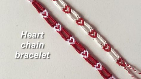 Thanks for watching (⁠ʘ⁠ᴗ⁠ʘ⁠✿⁠)Heart chain bracelet ♡⛓✿ Materials used• embroidery thread (2 colors)• tape • scissors for how to lock the bracelet see in thi... Heart Chain Bracelet, Bracelet Materials, Heart Chain, Thanks For Watching, Heart Bracelet, Embroidery Thread, Chain Bracelet, Thread, Embroidery