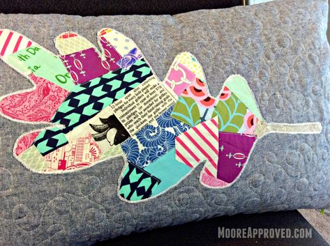 Scrappy Applique, Applique Books, Applique Pillow, Quilted Pillow Covers, Applique Tutorial, Applique Pillows, Raw Edge Applique, Denim Pattern, Denim Quilt