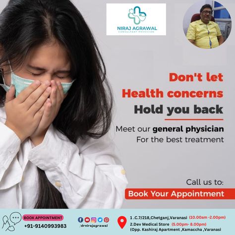 Don't let Health concerns Holds you back : : DR. NEERAJ AGRAWAL CONSULTANT PHYSICIAN VARANASI. : : for more details Follow Us :@Neerajagrawal Visit: www.drneerajagrawal.in Call and DM us:-091409 93983 : : #physicianconsultant #healthcareconsultant #doctorsofinstagram #nursesofinstagram #nurseconsultant #legalnurseconsultant #businessconsultant #mdlife #healthcare #consultantlife General Physician, Legal Nurse Consultant, General Doctor, Digital Marketing Design, Social Media Design Graphics, Varanasi, Consulting Business, Hold You, Marketing Design