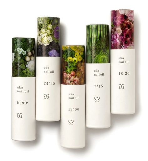 Obsessed: Uka's Japanese Nail Oils — Vogue - Vogue Japanese Packaging, Japanese Nail, Cosmetic Packaging Design, Nail Oil, Cosmetic Design, Japanese Nails, Graphic Design Packaging, Tea Packaging, Packing Design