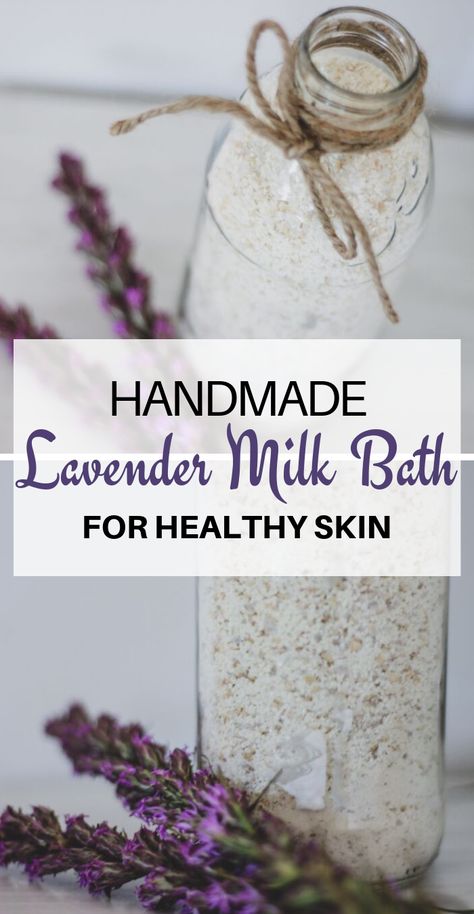 Milk Bath Diy, Lavender Milk Bath, Hand Scrub Recipe, Diy Gift For Friends, Bath Recipes Diy, Milk Bath Recipe, Lavender Milk, Homemade Lotions, Bath Soak Recipe