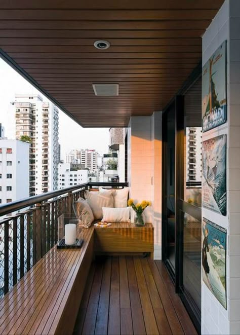 Cool balcony Narrow Balcony, Ideas Terraza, Balkon Decor, Balcony Design Ideas, Small Balcony Garden, Apartment Decorating On A Budget, Small Balcony Design, Home Balcony, Apartment Patio