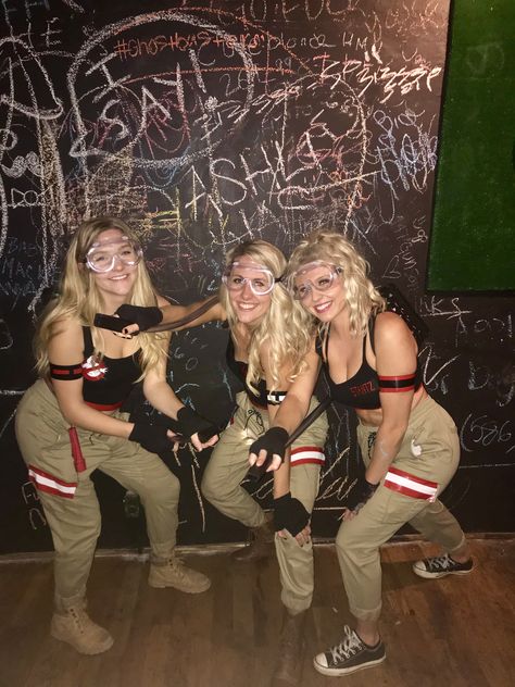 Diy Ghost Busters Costume Women, Diy Ghostbusters Costume Women, Ghostbusters Costume Women, Ghost Busters Costume Women, Women Ghostbuster Costume, Ghostbusters Group Costume, Cute Ghostbusters Costume, Halloween Costumes Ghostbusters, Ghostbuster Costume