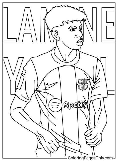 Lamine Yamal Barcelona Football Coloring, Football Player Drawing, Soccer Drawing, Neymar Barcelona, Football Coloring Pages, Avengers Coloring Pages, Avengers Coloring, Football Drawing, Free Christmas Coloring Pages