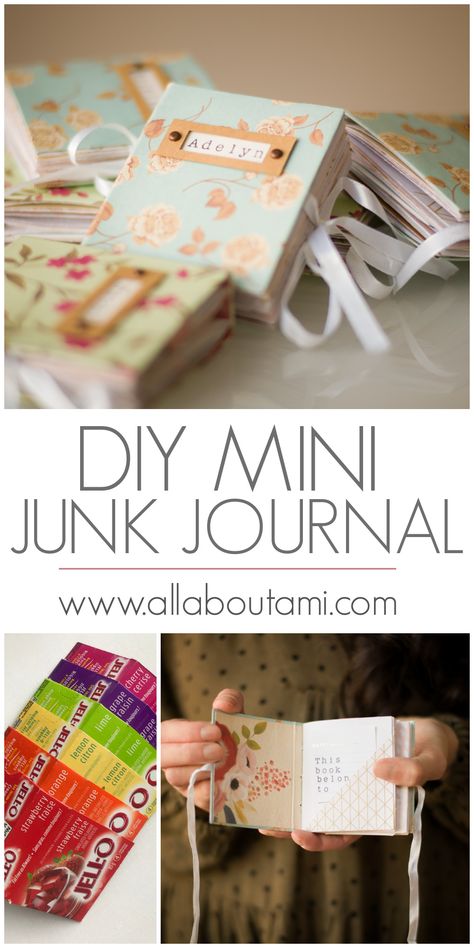 Make your own beautiful mini junk journal using a Jell-O box as the cover! You will love choosing the papers, binding the signatures into the spine and decorating the pages! These special little books make wonderful keepsakes and can be used as gratitude journals as well. Check out my free tutorial and link to helpful videos! Button Journal Ideas, All About Ami, Mini Books Diy, Diy Bucket, Mini Journals, Gratitude Journals, Keepsake Journal, Mini Album Tutorial, Diy Journal Books