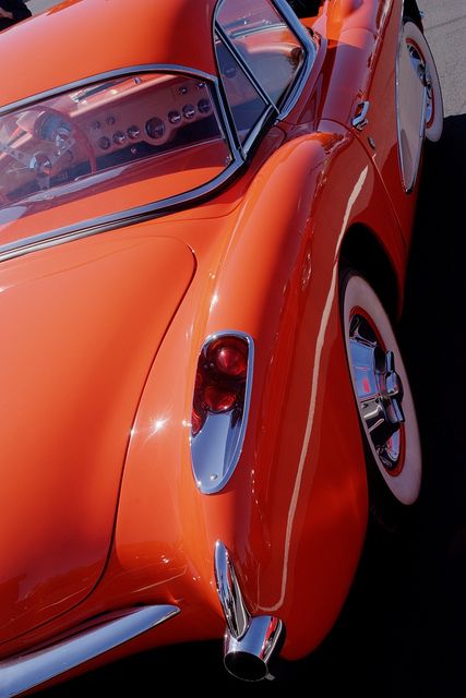 1957 Corvette...Brought to you by #house of #Insurance #eugene #oregon Call for #low #Rates 1957 Corvette, American Graffiti, Dalian, Orange Walls, Nice Cars, Orange Aesthetic, Chevy Corvette, Orange Crush, Us Cars