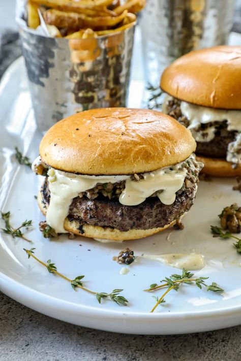 Duxelles Recipe, Blue Cheese Cream Sauce, Cheese Cream Sauce, Air Fryer Recipes Appetizers, Traditional French Recipes, Lenten Recipes, Bison Burgers, Bday Dinner, Ready Meals