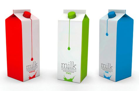 Milk Packaging Design Inspiration Beautiful Packaging Design, Brilliant Packaging, Milk Cartons, Carton Design, Milk Packaging, Graphisches Design, Cool Packaging, Graphic Projects, Unique Packaging