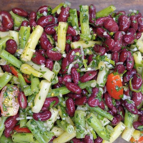 Marinated Bean Salad Bean And Tomato Salad, Kidney Bean Recipes Salad, Marinated White Bean Salad, Cherry Tomato White Bean Salad, Beach Bean Salad Smitten Kitchen, Bean Salad Recipes, Canned Beans, Kidney Beans, Bean Salad