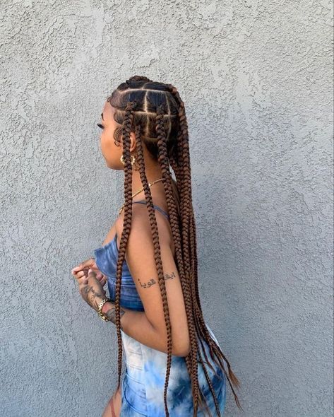 Long Braids, African American, Braids, Wall, Blue, Plaits