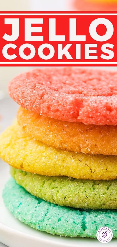 Made with sugar cookie mix and jello powder, these Jello Cookies offer up the soft and chewy texture of sugar cookies while being so bright and colorful. Fun, easy cookies that are 100% kid and adult-approved!