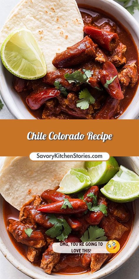 Dreaming of a chili that packs a punch? This Chile Colorado Recipe combines tender meat with a robust, spicy sauce for an unforgettable taste experience! Perfect for any occasion, you'll want to keep this recipe handy. Save it now and impress your guests with this hearty chili delight! Pork Colorado Chile, Pork Chile Colorado, Chili Rojo Recipes, Chile Colorado Recipe Pork, Chili Colorado Recipe Pork, Chile Colorado Recipe, Chili Colorado Recipe, Red Chili Recipes, Easy Chile