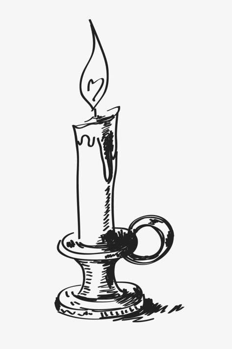 Creepy Candle Drawing, Gothic Candle Drawing, Candle Aesthetic Drawing, Candle Sketch Art, Drawing Of Candles, Lit Candle Drawing, Candle Ink Drawing, Candle Sketches Pencil, Cute Candle Drawing