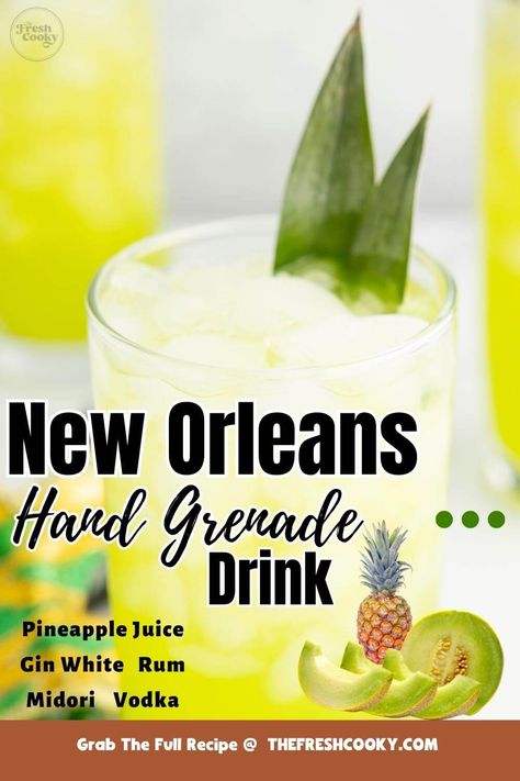 Classic New Orleans Hand Grenade Drink Recipe + Video • The Fresh Cooky Cajun Dinner, Grenadine Recipe, Philly Cheesesteak Sliders Recipe, Mardi Gras Drinks, Lsu Game, Freeze Dryer, Martinis Drinks, Cocktail Drinks Alcoholic, Mardi Gras Food