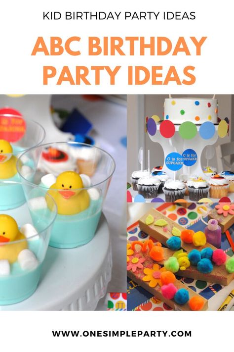 B is for Birthday. Make your child's next birthday extra special with the ABC Birthday Party Ideas. This colorful version is sure to have all your guests singing the ABC song! #abcpartyideas #abcbirthday #abcbirthdayparty #preschoolbirthday Rainbow Party Preschool, Alphabet Birthday Party Decorations, Abc Birthday Theme, Alphabet Party Theme, Alphabet Birthday Party Theme, Abc 123 Birthday Party Ideas, Abc Birthday Party Ideas, Alphabet Themed Birthday Party, Alphabet Lore Birthday Party