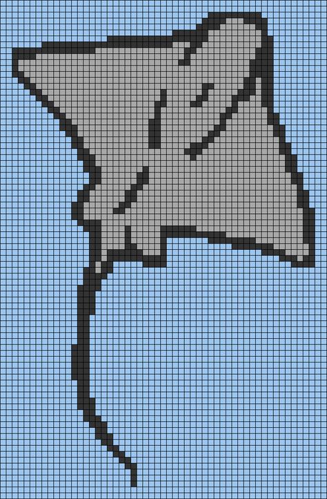 Stingray Cross Stitch, Shark Grid Pattern, Stingray Pixel Art, Whale Alpha Pattern, Ocean Alpha Pattern, Shark Alpha Pattern, Fish Alpha Pattern, Shark Pixel Art, Alpha Crochet