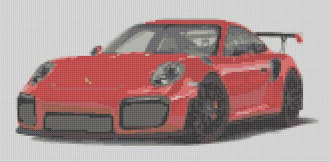 Car Cross Stitch Pattern, Car Cross Stitch, String Art Templates, Custom Cross, Crochet Design Pattern, Pixel Art Design, Square Patterns, Square Pattern, Porsche Logo