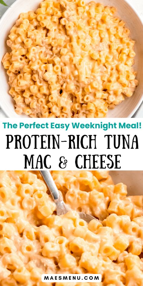 Add this classic family friendly dinner recipe to your weeknight menu. It’s ready within 25 minutes and can be made in one-pot so saves on the dishes too! Using wholesome ingredients, this is the perfect easy weeknight dinner. You can add extra color and nutrients by including vegetables of your choice, spring peas work really well. #familyfriendlydinner #macandcheese Tuna Mac And Cheese, Tuna Dinner Recipes, Salmon Pasta Recipes, Canned Tuna Recipes, Tuna Casserole Recipes, Spring Peas, Salmon Pasta, Family Friendly Dinners, Tuna Recipes