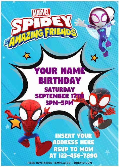 Spider Man Invitation Template Free, Spider Man Birthday Invitations Free Printable, Spidey And Amazing Friends Invitation, Spider Man Invitations Free Printable, Spidey And His Amazing Friends Birthday Invitation Free, Spidey And His Amazing Friends Invitations Free Template, Spider-man And His Amazing Friends Invitation, Spidey And His Amazing Friends Cricut, Spidey Party Invitation