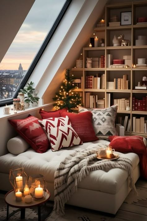 Minimalist Bohemian Living Room, Barndominium Interior, Loft Storage, Christmas Apartment, Casa Country, Fell Asleep, Christmas Living Rooms, Bohemian Living Room, Reading Nooks