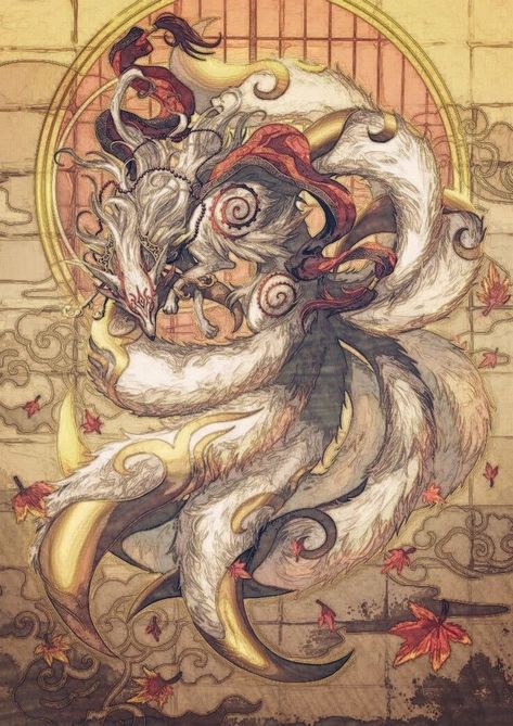 Japanese Mythology, Nine Tailed Fox, Fox, Wall