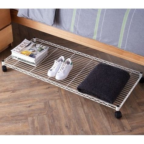 Rolling Underbed Storage, Dorm Bedding Twin Xl, Storage Hacks Diy, Dorm Supplies, Dorm Storage, Underbed Storage, Wire Shelf, Decor Studio, Rolling Storage