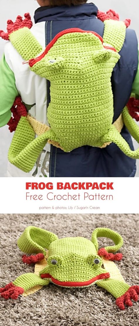 Animal Backpack Free Crochet Patterns Crochet Lunch Bag Pattern Free, Crochet Animal Sweater Pattern, Crochet Rucksack Free Pattern, Crochet Backpacks, Advanced Crochet Projects, Cute Crochet Backpack, Backpack Crochet Pattern Free, Crochet Knapsack, Cute Crochet Bag Free Pattern