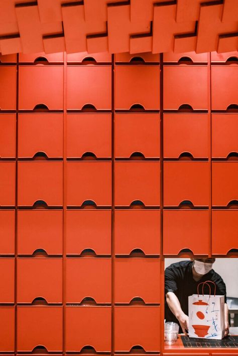 Gallery of ROOF/RED Coffee Shop / YIFEI YAN AND ASSOCIATES - 4 Red Coffee Shop, Red Coffee, Black Brick, Tea Culture, Bright Background, Coffee Type, Traditional Medicine, Modern City, Pitched Roof