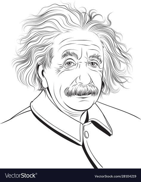 Albert Einstein Drawing Easy, Albert Einstein Portrait, Einstein Portrait, Interesting Drawings, Philosophy Of Science, Modern Physics, Mountain Drawing, Theory Of Relativity, Meaningful Drawings