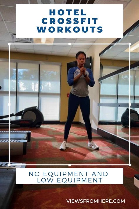 Use a hotel crossfit workout when you are traveling but still need to stay on track. Hotel Wods Crossfit, Workouts To Do In A Hotel Gym, Crossfit Wod No Equipment, Crossfit Hotel Gym Workout, Hotel Crossfit Workouts, Body Weight Wod, Hotel Workouts For Women, Hotel Gym Workouts For Women, At Home Crossfit Workouts