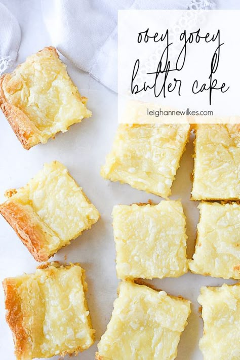 Ooey Gooey Butter Cake | Recipe from Your Homebased Mom Easy Ooey Gooey Bars, Okey Gooey Butter Cake, Ooey Gooey Butter Bars, Ooey Gooey Butter Cake Recipe, Baking Deserts, Ooey Gooey Cake, Ranch Recipes, Summer Desert, Ooey Gooey Butter Cake