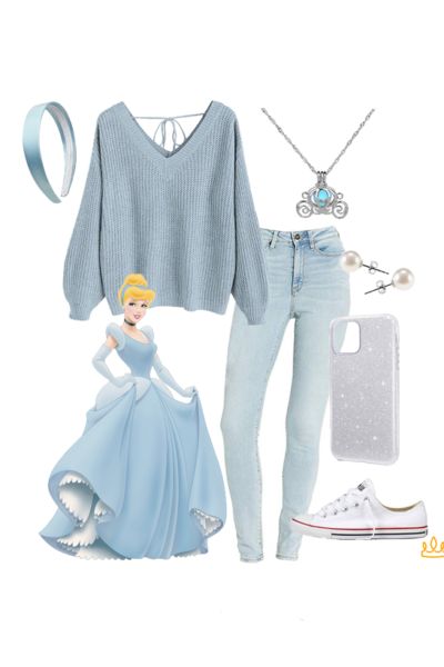 Theme Park Style - Inclusive. Immersive. Fun.  Cinderella Disneybound! Trust me, this slipper will fit perfectly! Perfect for casual disneybounding. #themeparkstyle #cinderella #causualdisneybounding #disneyprincess #disneyprincessoutfit #disneyboundcasual Disneybound Casual, Cinderella Disneybound, Disney Princess Inspired Outfits, Cinderella Outfit, Disney Character Outfits, Disney Bound Outfits Casual, Princess Inspired Outfits, Disney Princess Outfits, Disney Themed Outfits