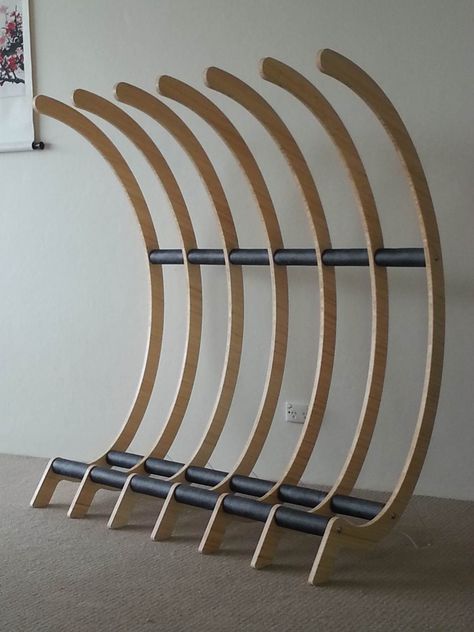 Freestanding surfboard / bike rack - Surfing Shortboards - Seabreeze Forums Surf Board Rack, Surfboard Bike Rack, Circular Structure, Surfboard Stand, Surfboard Storage, Deco Surf, Surf Rack, Kayak Storage Rack, Ski Room